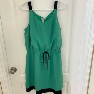 LOFT green/navy dress. Size Large